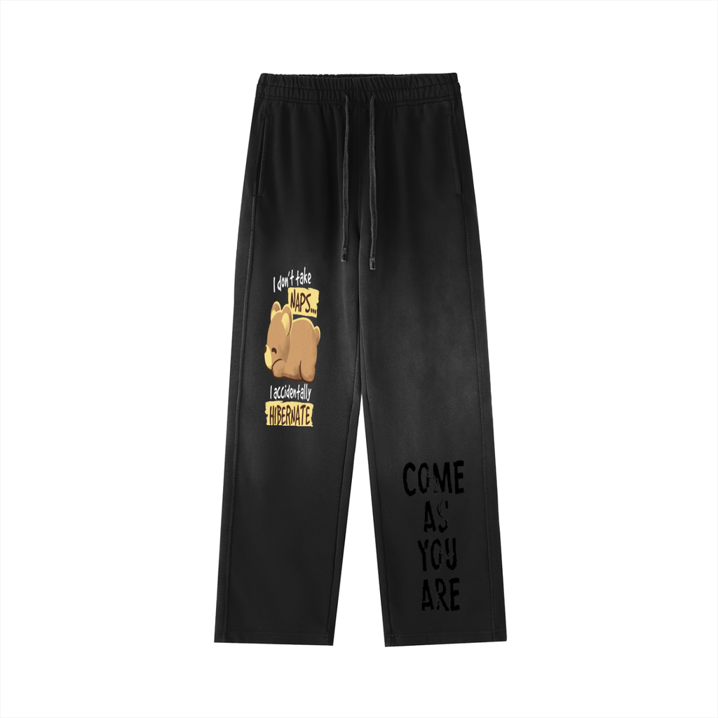 Vintage Washed Gradient Straight-Leg Sweatpants